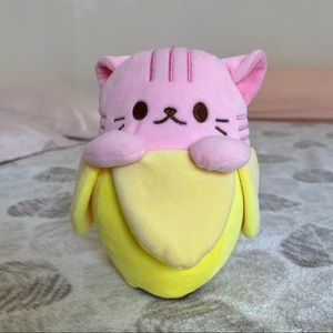 Pink Cat in Banana Plush